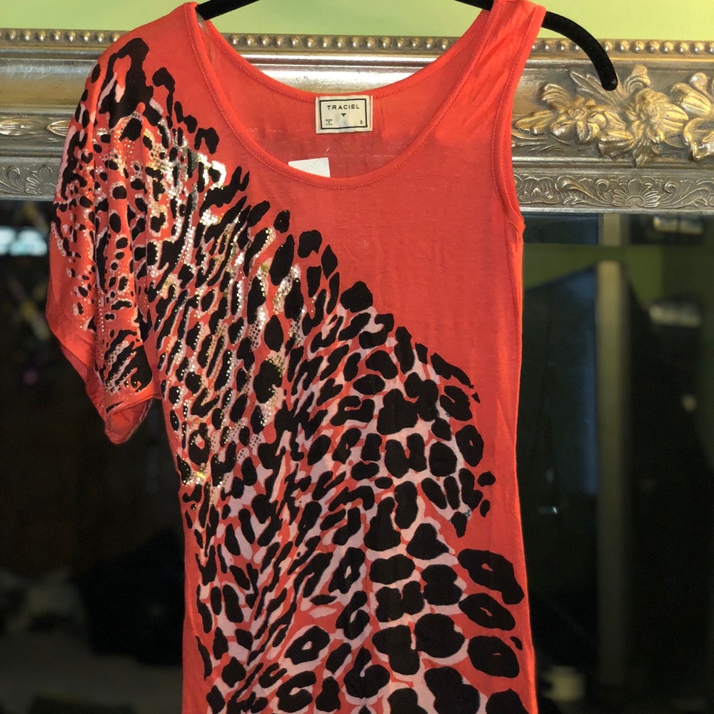 Orange leopard print